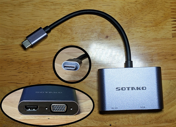 Cáp chuyển đổi Type C sang VGA, HDMI SOTAKO