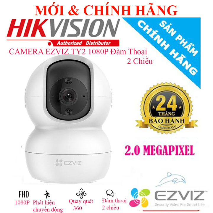 Camera WiFi Ezviz TY1 2MP Full HD 1080P - Camera không dây quay quét 360