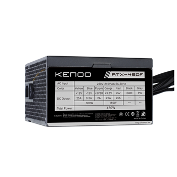 Nguồn máy tính KENOO ATX-450F - Mầu Đen - Cáp dẹt