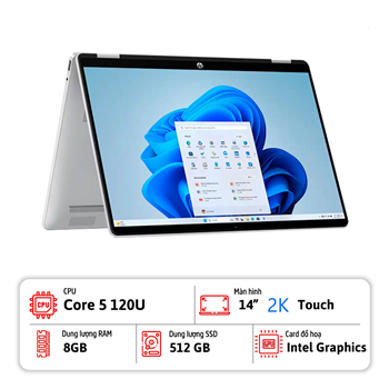 Laptop HP Omnibook 5 Flip 14-fp0013 – Laptop 2-in-1 cao cấp, màn hình cảm ứng 2K xoay gập
