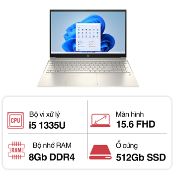 Laptop HP Pavilion 15-eg3094TU 8C5L5PA (i5 1335U/ 8GB/ 512GB SSD/15.6 inch FHD/Win11/ Gold/ Vỏ nhôm)